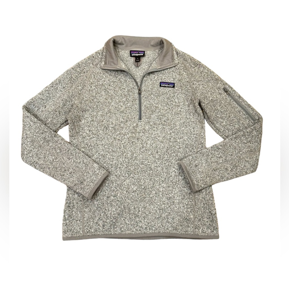 Patagonia Better Sweater Gray 1/4 Zip Fleece Pullover Womens small - Picture 2 of 9